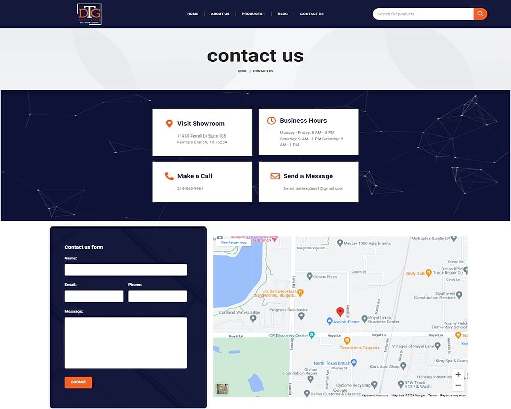 طراحی سایت دلتاکس - صفحه ارتباط با ما