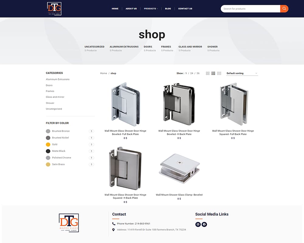 طراحی سایت دلتاکس - صفحه فروشگاه
